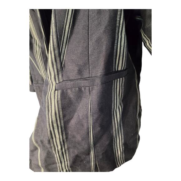 Lane Bryant Linen Blue Blazer Jacket Striped Women Size 22 New - Picture 7 of 10